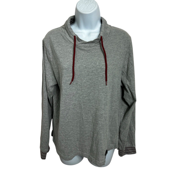 Women's Jason Wu for EVAAIR Gray Top Sz M Long-Sleeve Shirt Casual Cotton Tee - Picture 2 of 9